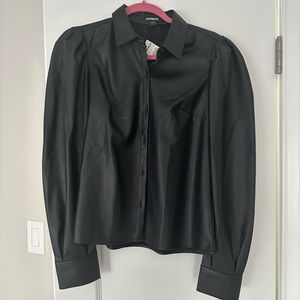 Faux leather top